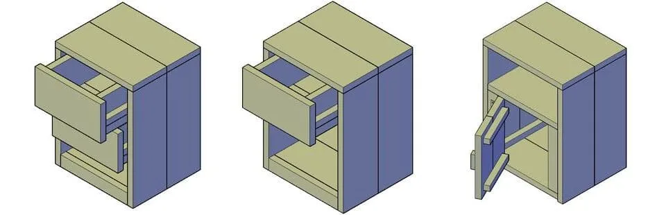 nachtkastje van steigerhout maken met een bouwtekening