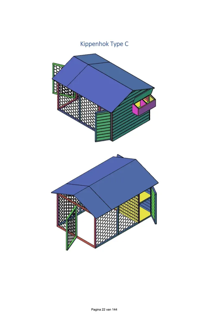 kippengids kippenhok type c bouwtekening voorbeeld