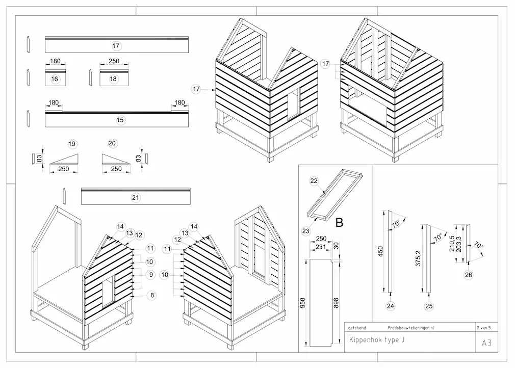 kippenhok zelf maken bouwtekening