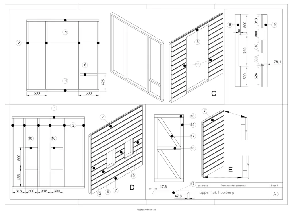 kippengids kippenhok hooiberg bouwtekening voorbeeld